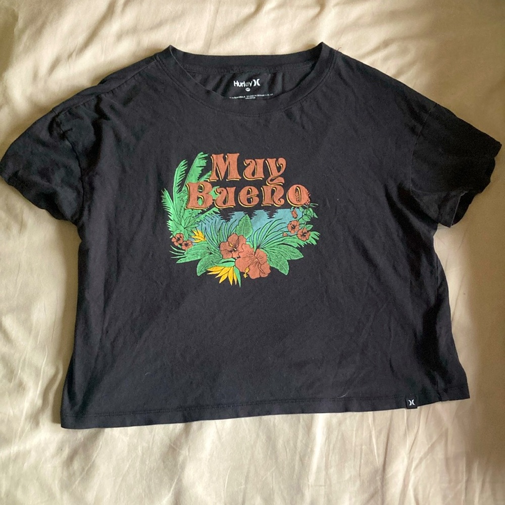 xs hurley vintage cropped graphic tee